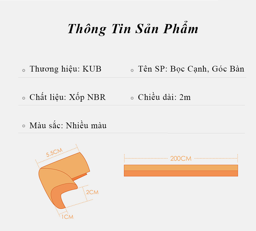 Mút Cao Su Dán, Bọc Cạnh, Góc Bàn An Toàn Cho Bé - KUB