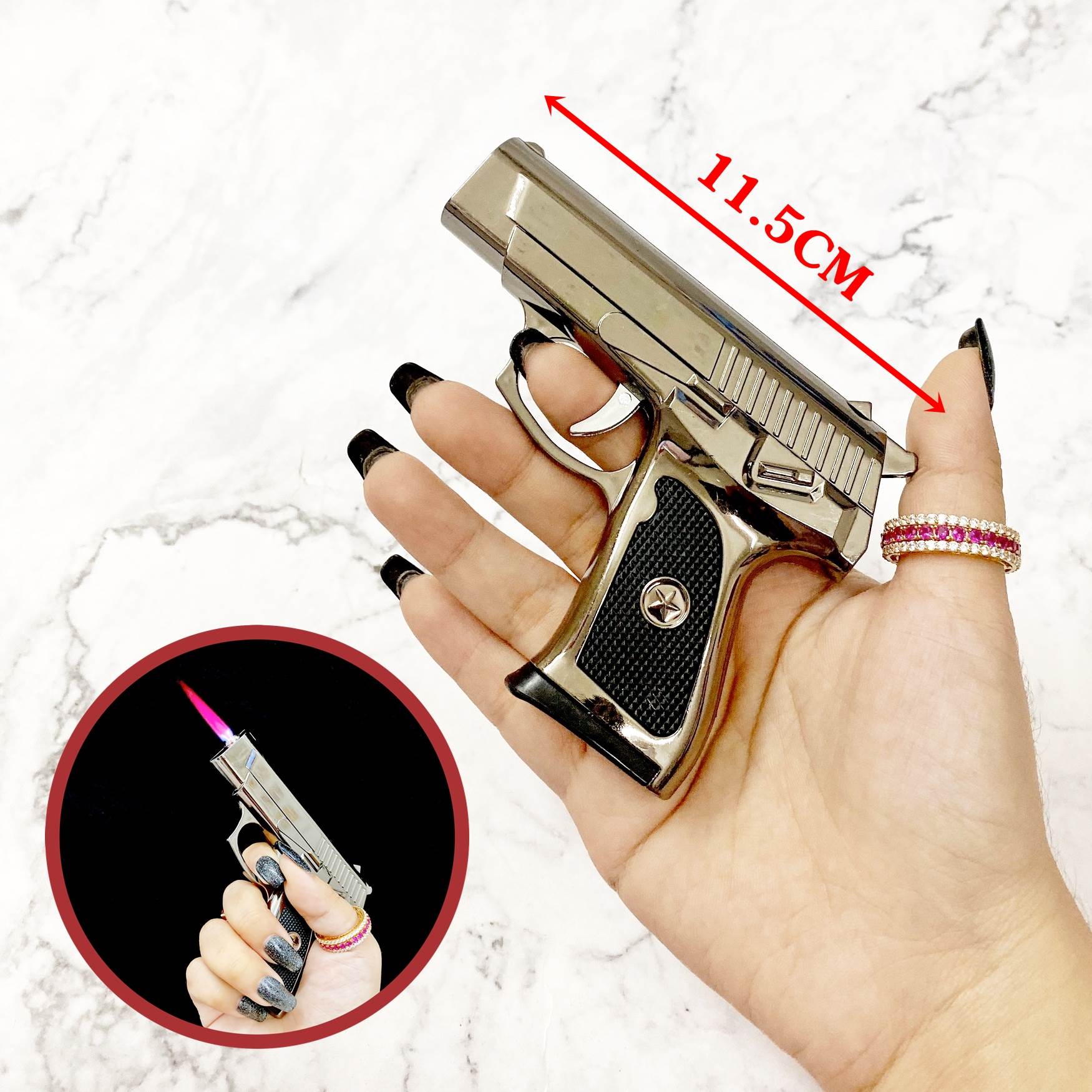 Hột quẹt bật lửa khè hình súng cz-83 mini -