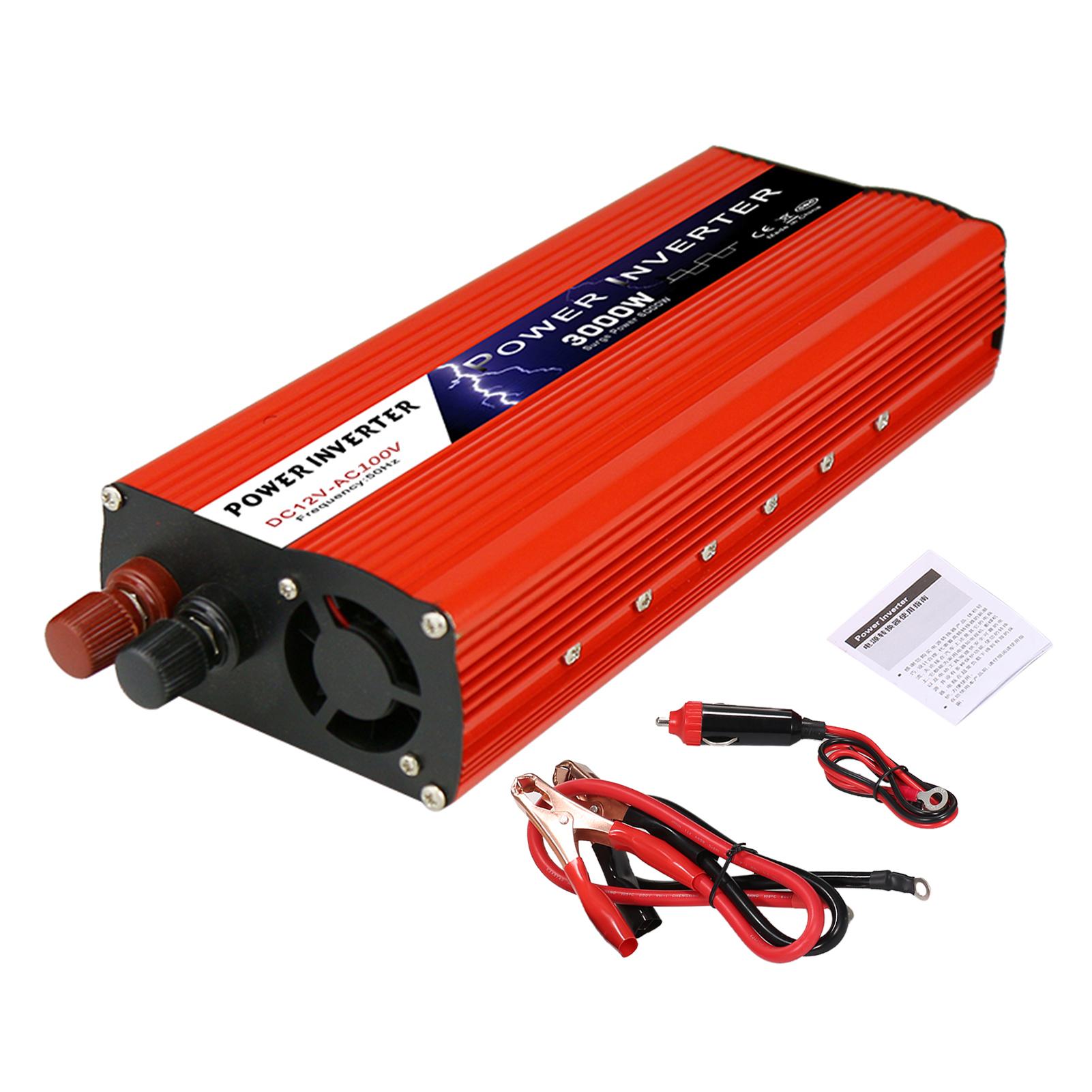 Solar Power Inverter Modified Sine Wave Power Inverter 1500W/3000W DC 12V to 220V-240V AC Power Inverter Dual USB Port for RV Car