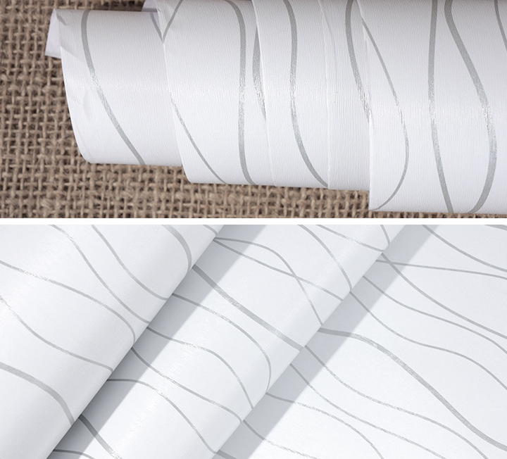 Combo 10 mét giấy dán tường, decal dán tường trang trí nhà cửa VÂN TRẮNG khổ 45cm
