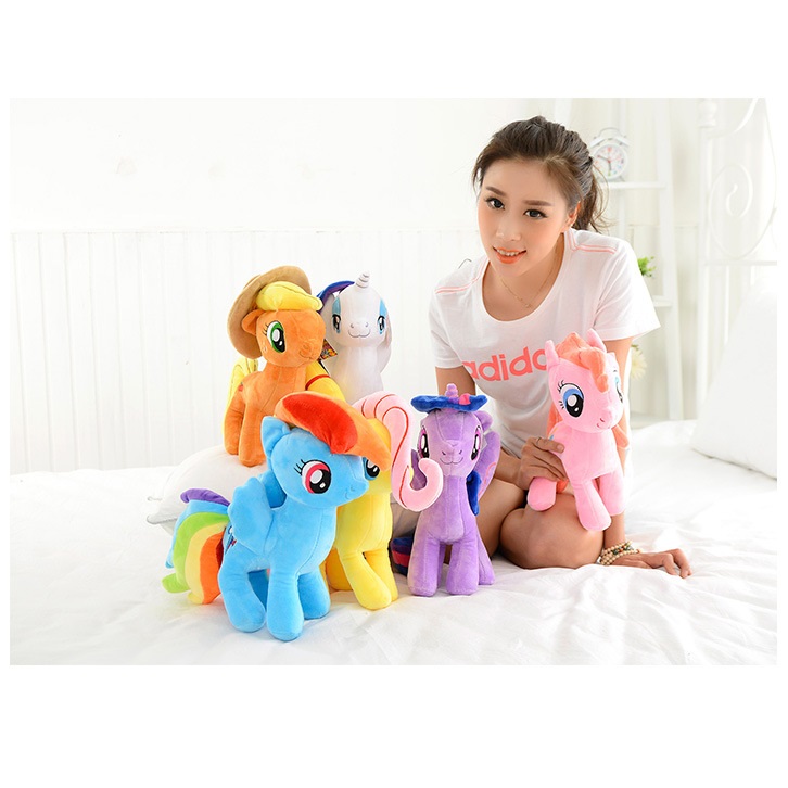 Gấu bông ngựa pony nhiều màu, quà tặng thú nhồi bông kỳ lân nhập khẩu cao cấp