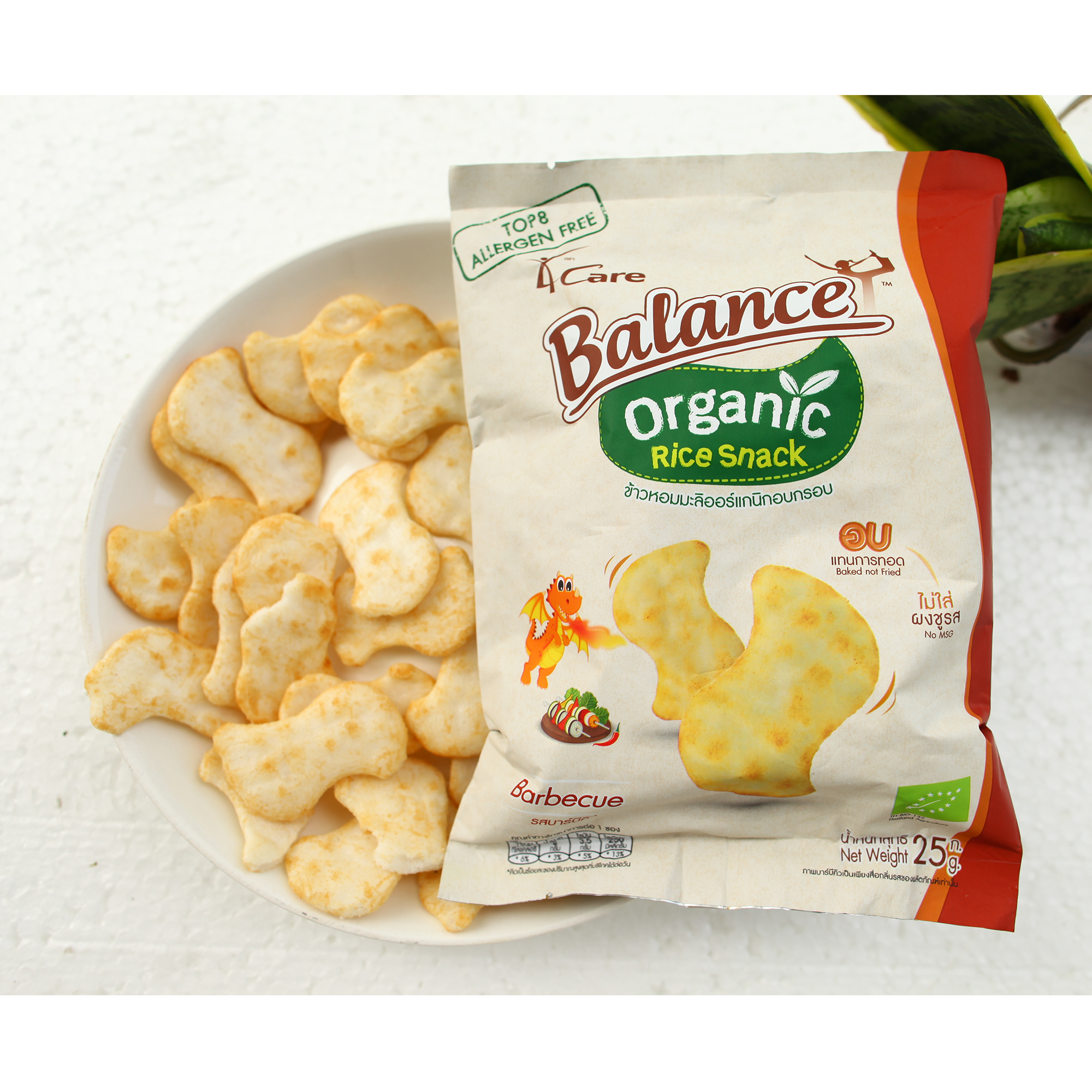 Bánh snack gạo hữu cơ vị BBQ 4Care Balance 25g