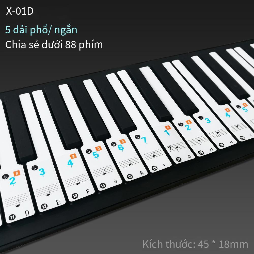 Phong cách mới nhất của đám mây nhạc đàn piano miếng dán đàn organ điện tử 6188 phím trong suốt thang âm nhóm từ miếng dán ghi chú X-01ZM