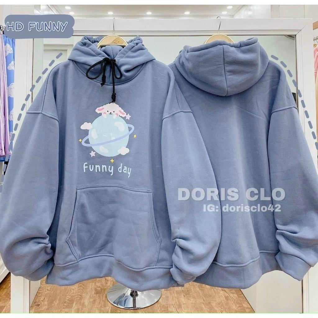 Áo hoodie nam nữ nỉ ngoại tay phồng nhúng in chú cừu ôm hành tinh nón 2 lớp dễ thương,Áo khoác hoodie nỉ ngoại có mũ freesize form rộng nam nữ unisex mặc cặp, nhóm, lớp
