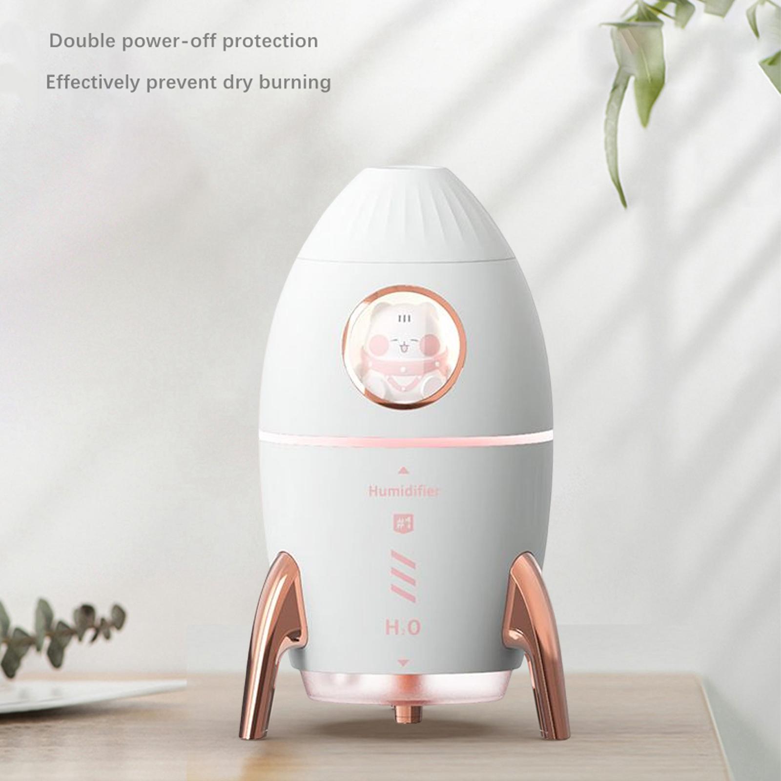 Portable 350ml Air Humidifier Desk Night Light Quiet for Bedroom Bedside Home Office