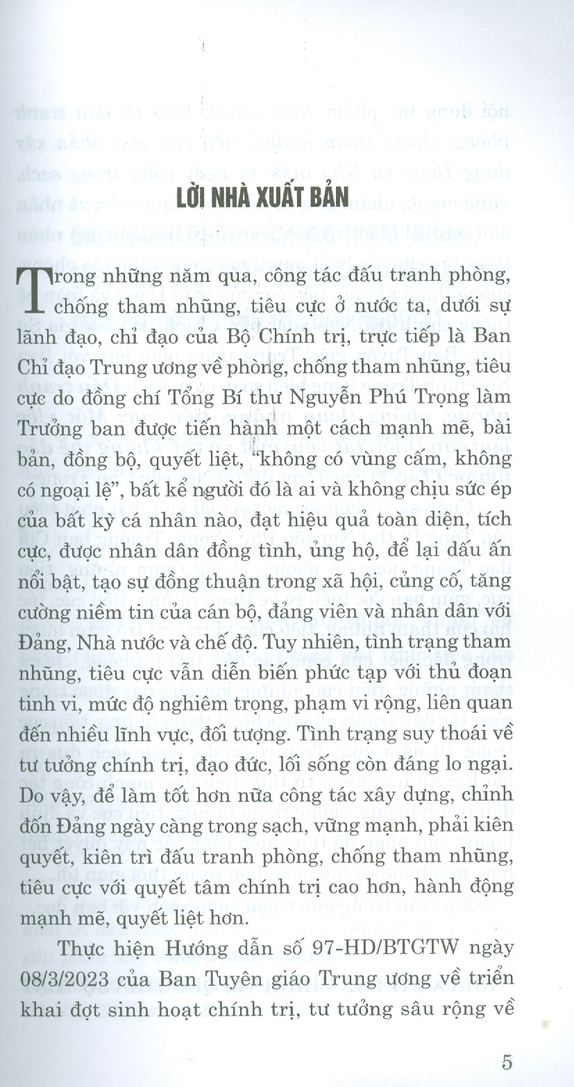 Đấu Tranh Phòng, Chống Tham Nhũng, Tiêu Cực: Một Việc Làm Cần Thiết, Tất Yếu; Một Xu Thế Không Thể Đảo Ngược (Tập 1)