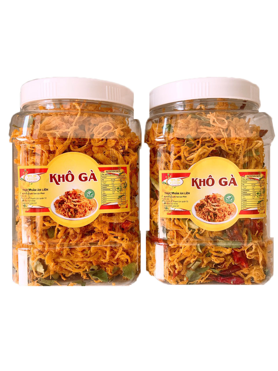 KHÔ GÀ LÁ CHANH COMBO 1KG - MỖI HŨ 500G