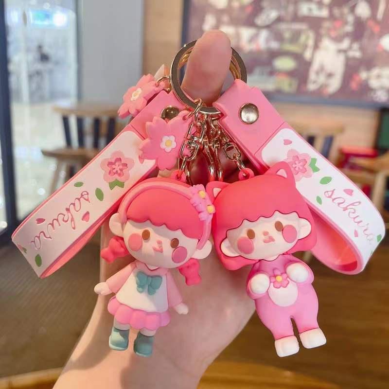 Móc khóa sakura cao cấp đẹp cute hình thú dễ thương phụ kiện túi xách MK3 - Rockcow