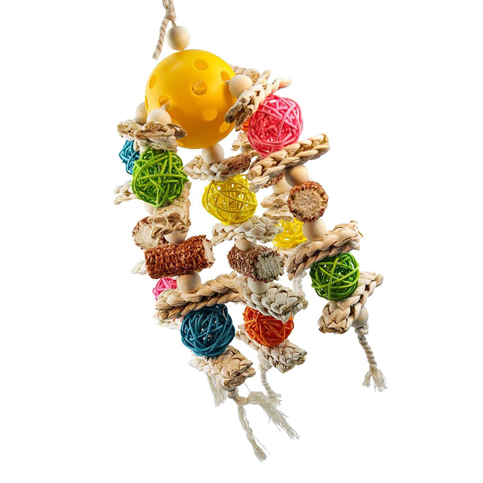Bird Swing Chewing Bite Encourages Foot Exercise Parrots Cage Hanging Toys