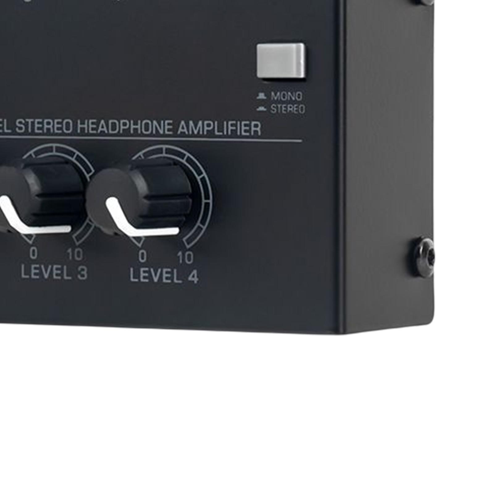 Compact Stereo Headphone Amplifier 4 Channels Professional for Studio Mixing