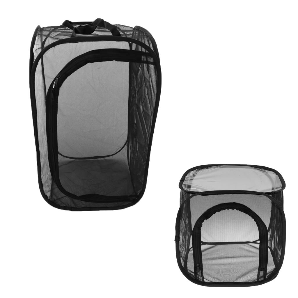 Foldable Insect And Butterfly Habitat Net Terrarium Breeding Cage Black