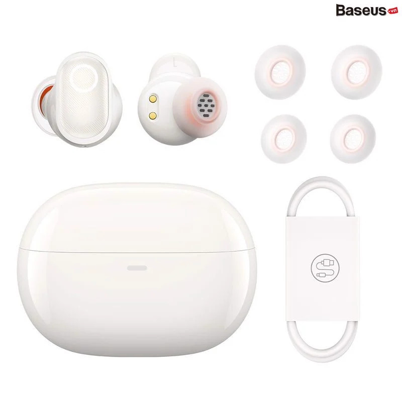 Tai nghe Chống Ồn Bluetooth Baseus Bowie WM05 True Wireless Earphones creamy - Hàng chính hãng