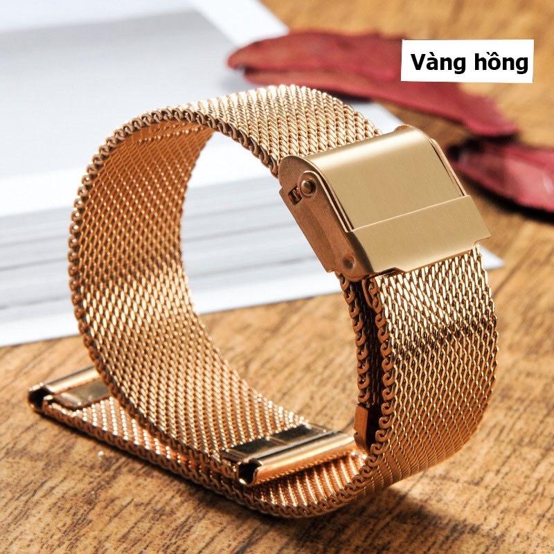 Dây Mesh Lưới Cho Đồng Hồ Fossil Casio Samsung Huawei [Tặng Chốt thông minh &amp; Dụng cụ tháo lắp