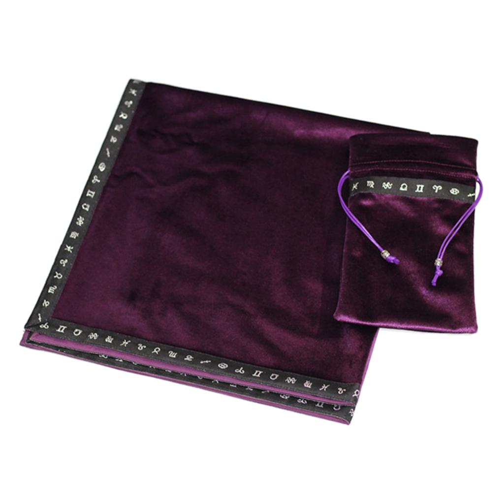 Elegant Astrology Altar Tarot Table Cloth Divination Soft Velvet Cloth Pouch