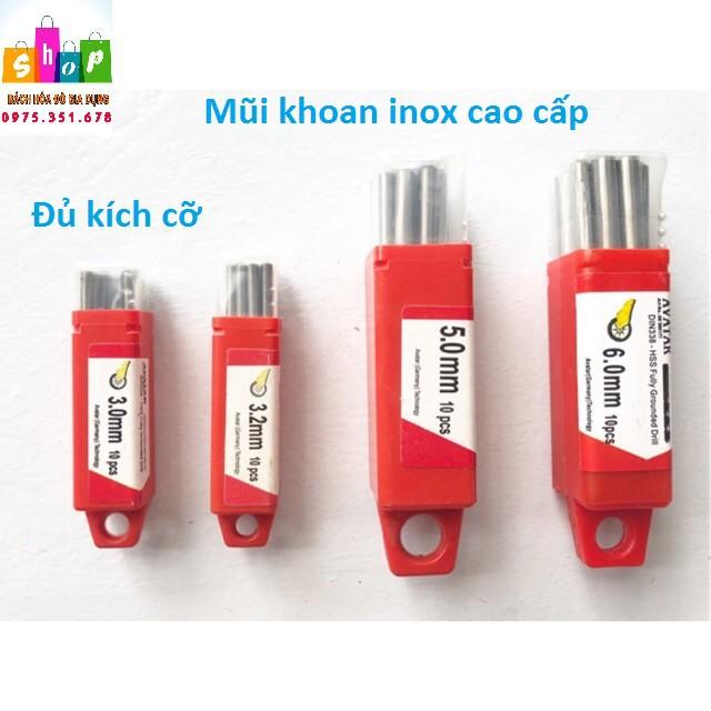 Mũi khoan inox cao cấp từ 2,5mm đến 7mm