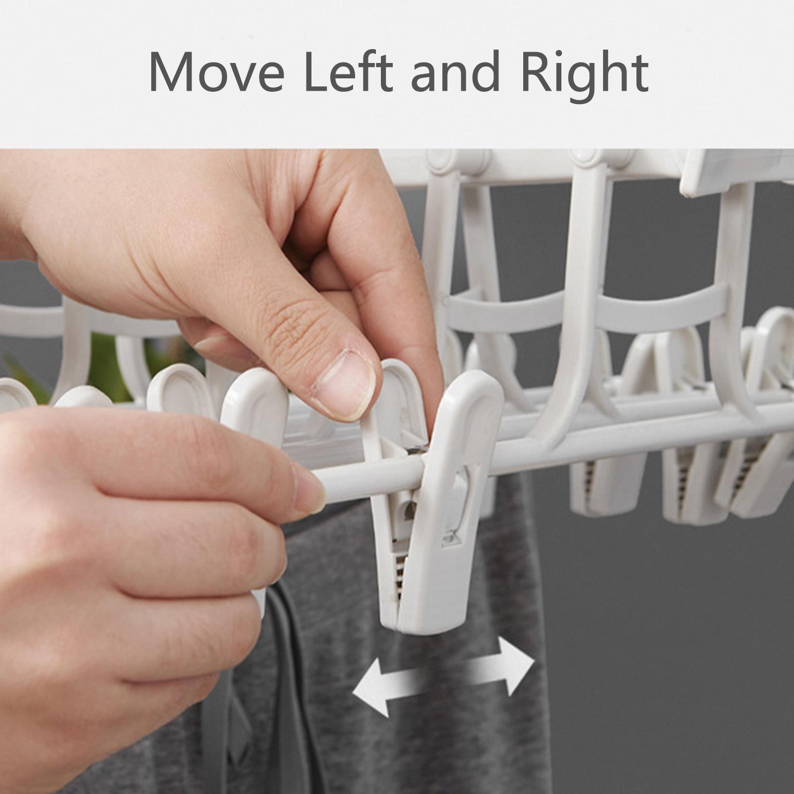 Foldable 360° Swivel Hook Hanger with Clips for Trousers,Shirts,Socks