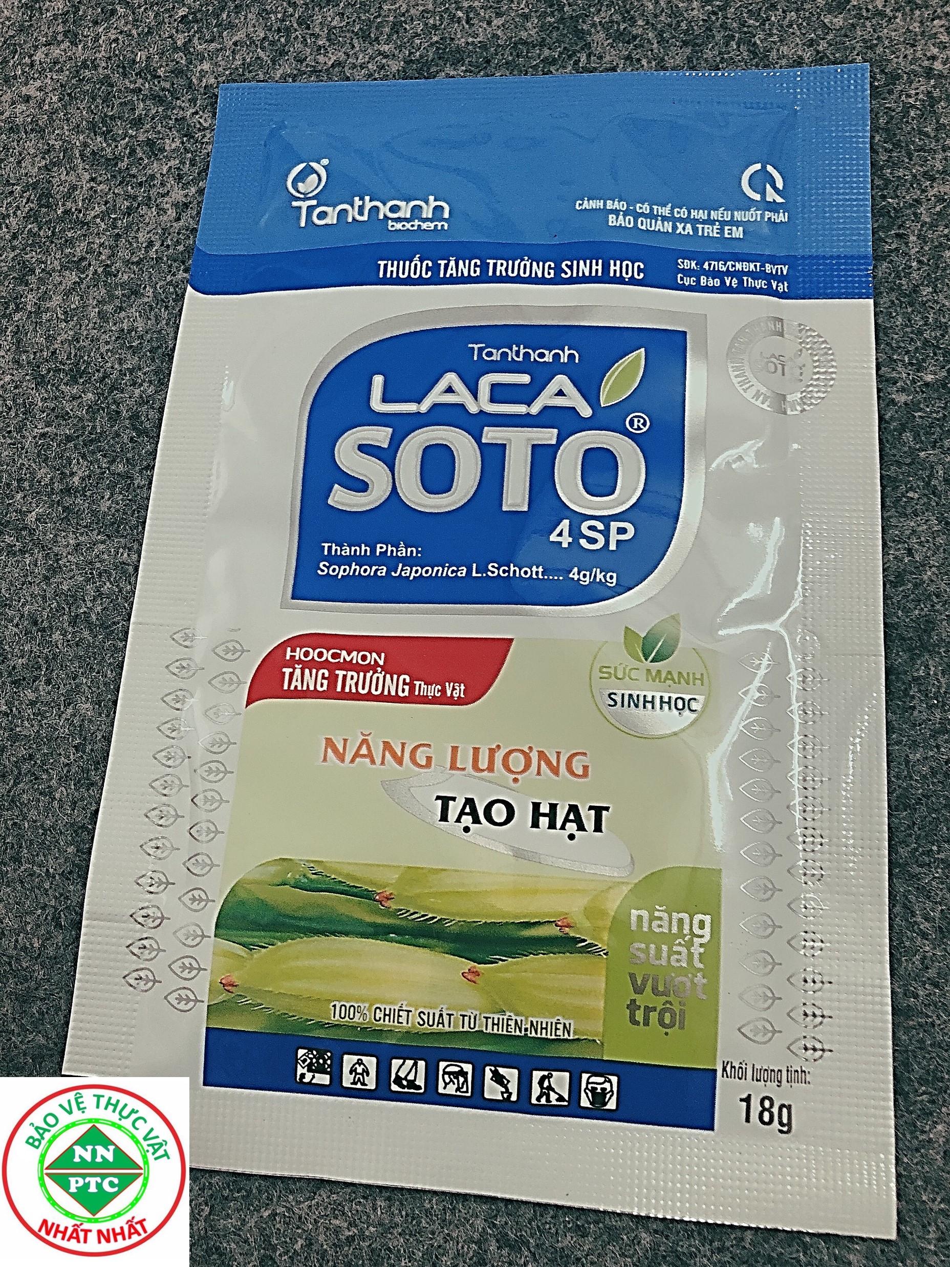 Sản Phẩm tăng trưởng sinh học LACA SOTO 4SP To Hạt Lúa,Khoai,Bắp,Lạc,Đậu Nành