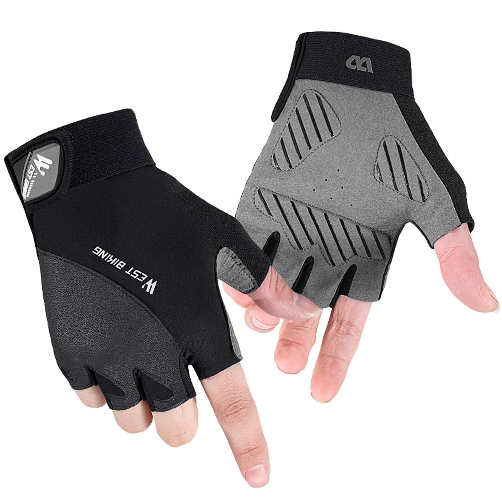 Găn tay đi xe đạp nửa ngón nhẹ, thoáng khí, chống va đập có phản quang