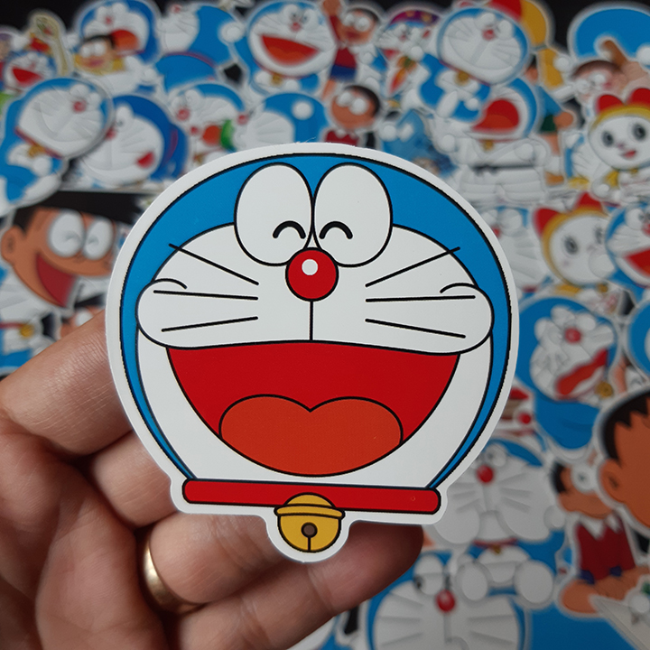 Bộ Sticker dán cao cấp chủ đề DORAEMON VÀ NHỮNG NGƯỜI BẠN - Dùng dán Xe, dán mũ bảo hiểm, dán Laptop