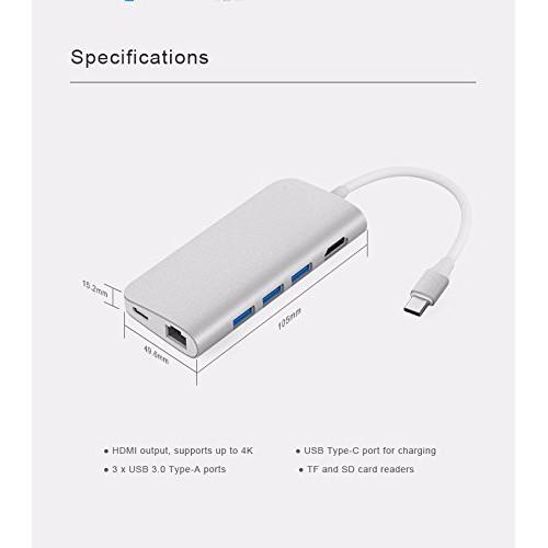 Cáp Usb Type C Chính hãng Letouch Multi Port Adapter 8 in 1 (xám)