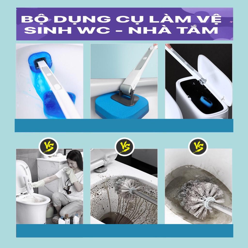 BỘ DỤNG CỤ LÀM VỆ SINH NHÀ TẮM CÓ ĐẦU THAY THẾ DÙNG MỘT LẦN thiết kế đầu bàn chải