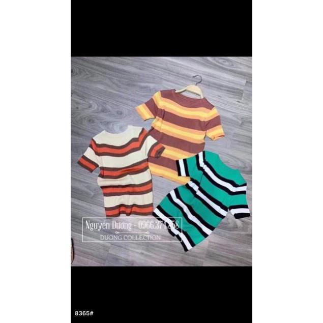 Áo len kẻ mongtoghi tay lỡ