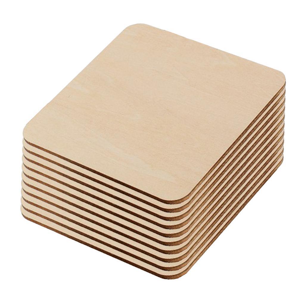 20x Blank Wood Natural Slices Wooden Squares Cutouts For DIY Crafts