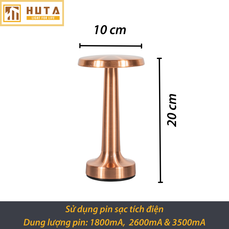Đèn Bàn Led Quầy Bar HUTA RESDIA2 Cảm Ứng Pin Sạc, Điều Chỉnh Ánh Sáng Trang Trí Nhà Hàng Quán Cà Phê Bàn Ăn Lounge Quán Bar