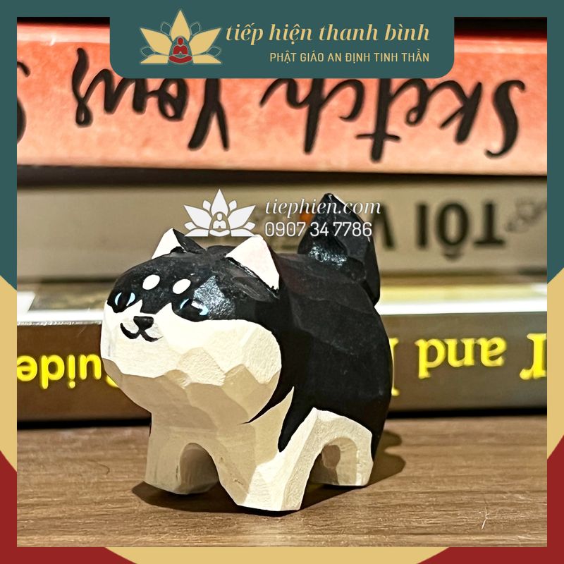 Chó Mèo Gỗ May Mắn Phong Cách Nhật Quà Lưu Niệm Thủ Công Từ Gỗ Nguyên Khối