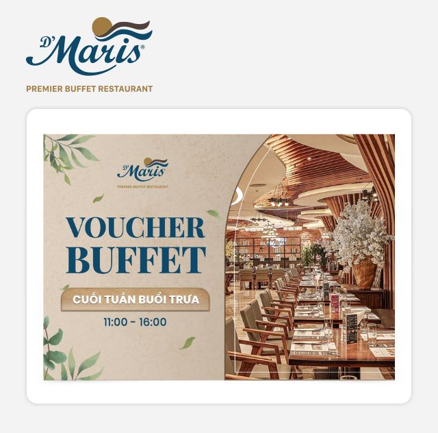 D'Maris - Voucher Vé Buffet Cuối Tuần/Lễ Tết Buổi Trưa