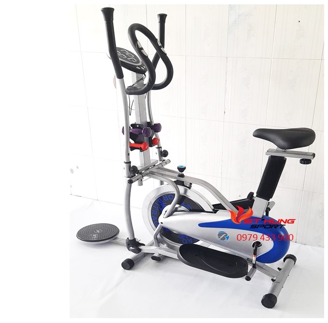 Xe Đạp Tập Thể Dục Ibike Orbitrack-4600 Pro. Mẫu mới Bánh đà lớn có đĩa xoay eo đồng hồ đo nhịp tim