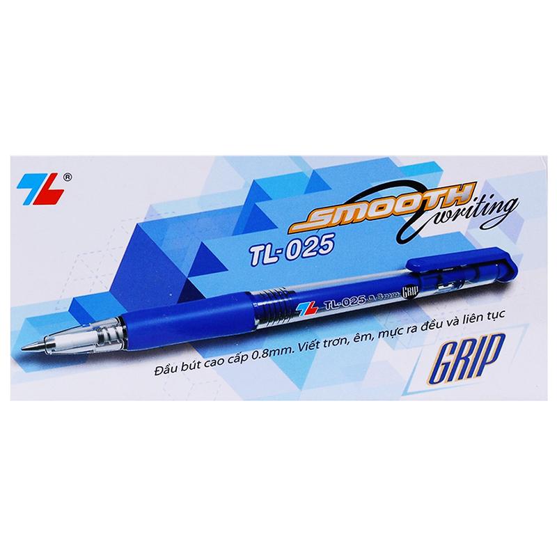 Hộp 20 Bút Bi Grip 0.8 mm Thiên Long TL-025 - Mực Xanh