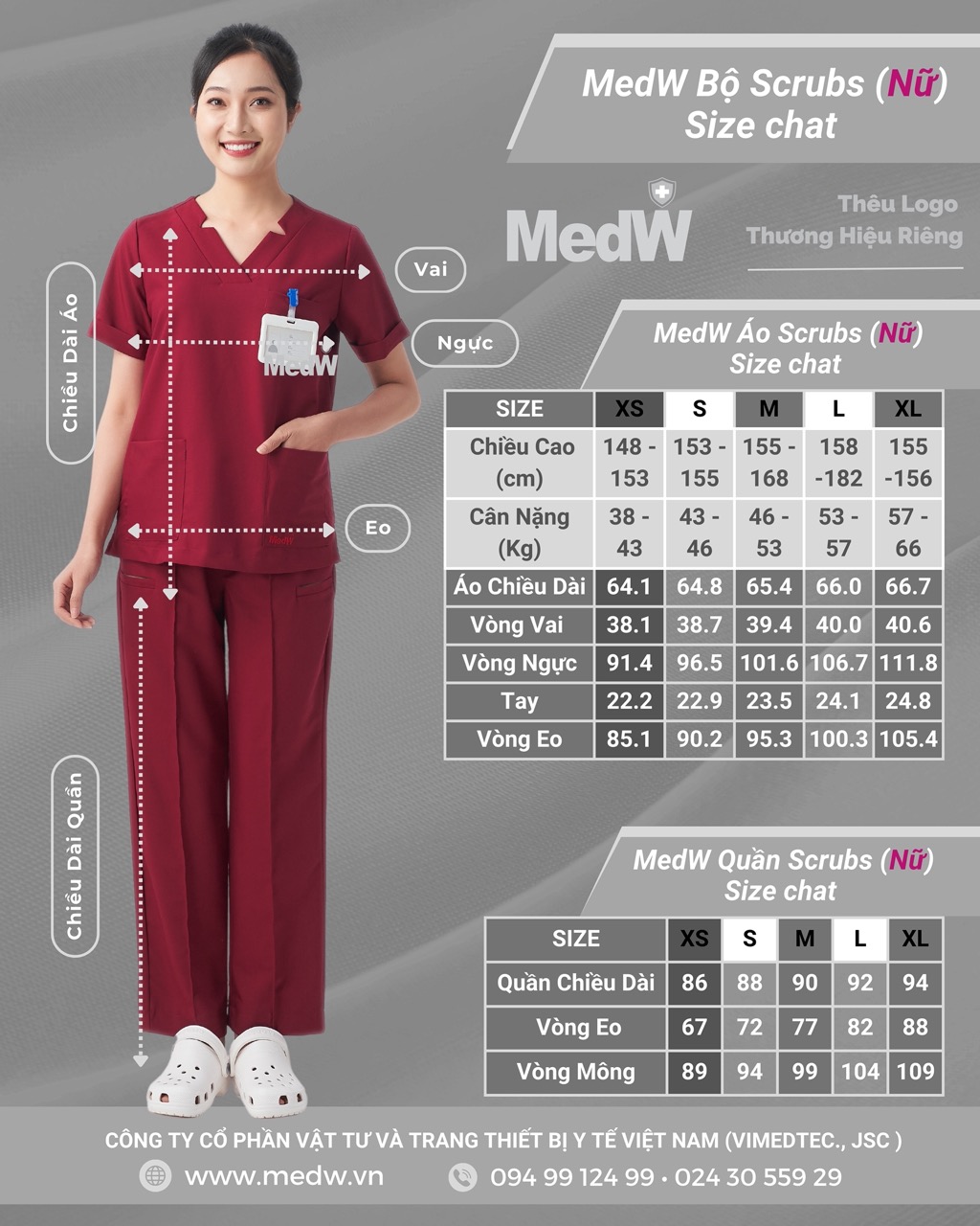 MedW Diana Scrubs Y Tế Red Burgundy (Nữ) Đỏ Rượu Vang Trang Phục Y Tế Bác Sĩ Điều Dưỡng Thẩm Mỹ Viện Spa Phòng Khám Bệnh Viện Thiết Kế Cách Tân Trang Trọng Không Bám Dính Không Nhăn Mềm Êm Xếp Ly Giữ Dáng