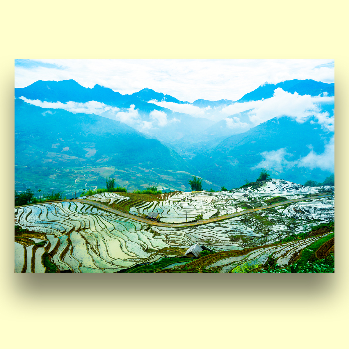 Tranh Treo Tường Canvas Phong Cảnh Ruộng Bậc Thang Vùng Cao Tây Bắc Việt Nam - Công Nghệ In UV Nhật Bản - Màu Sắc Đẹp Rõ Nét