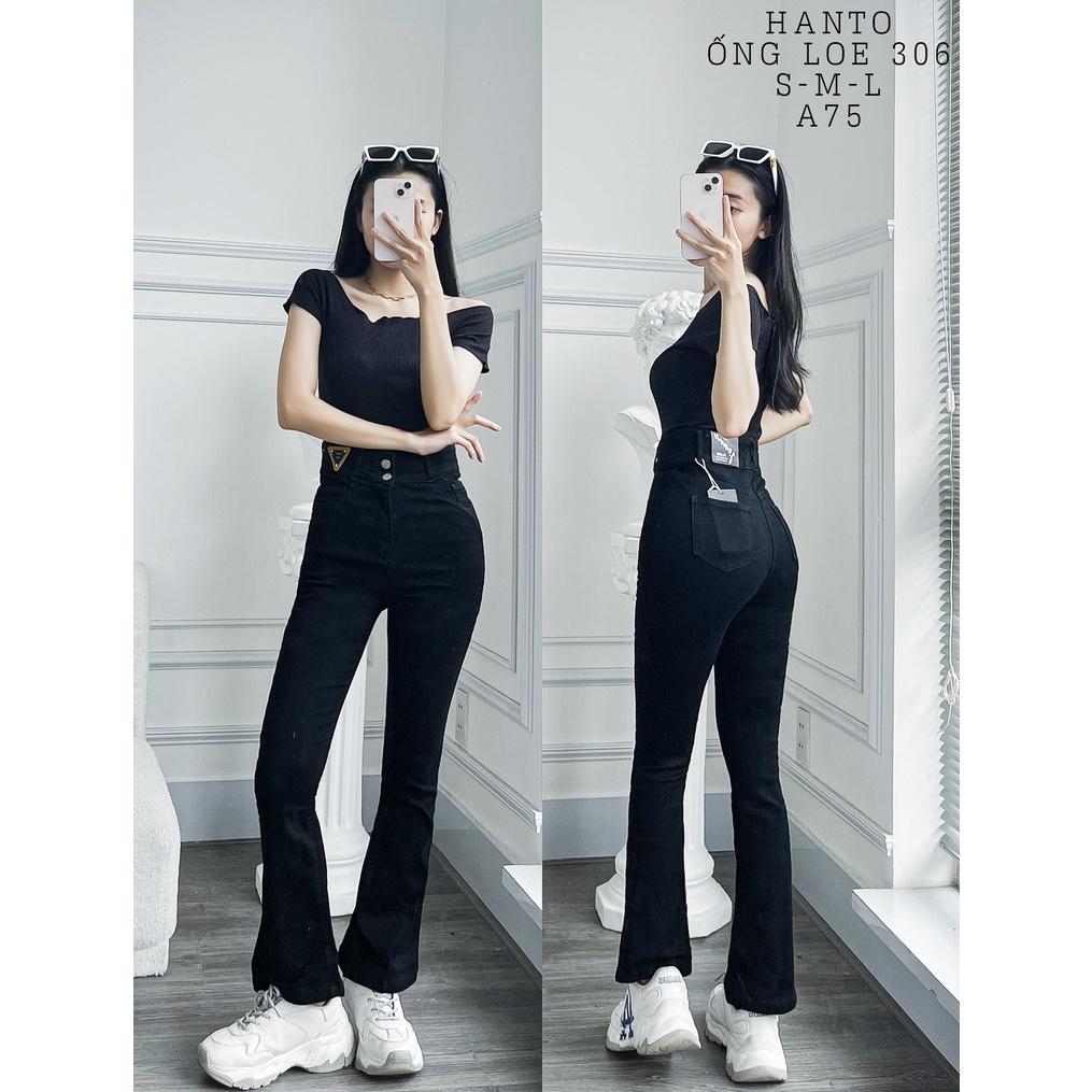 Quần ống loe đen HQJeans tôn dáng