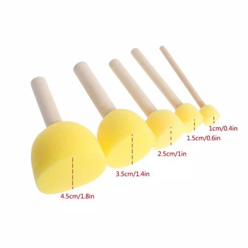 Bộ 5 cây chấm màu vẽ tranh, dụng cụ vẽ tranh chấm tròn