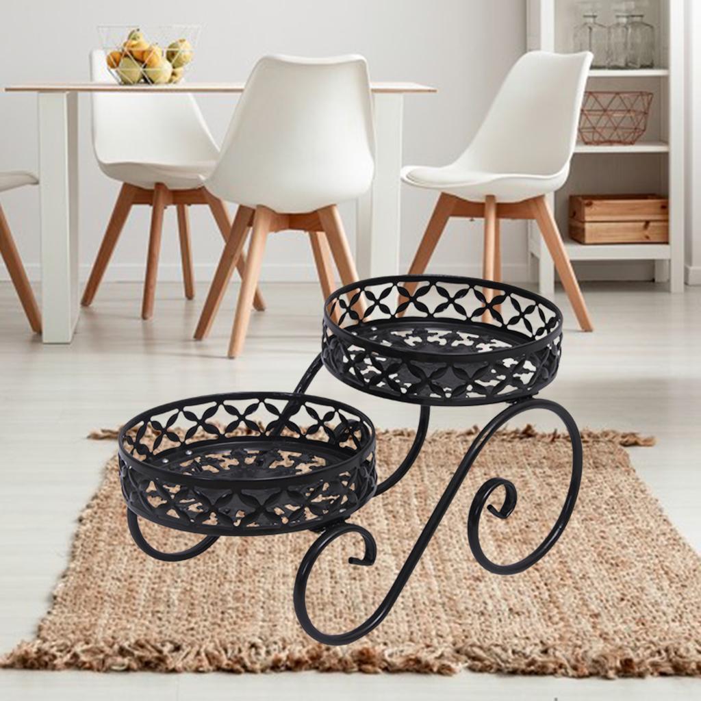 Decorative Iron Plant Stand Durable Flower Pot Stand for Patio Office Garden