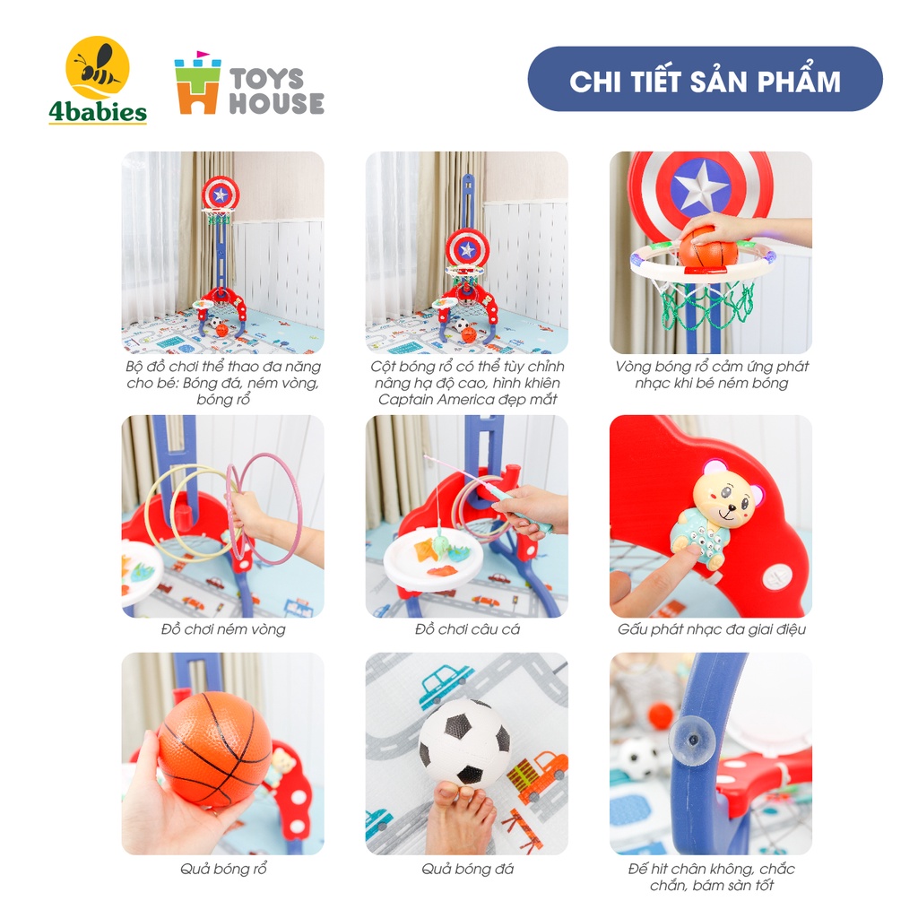 Bộ đồ chơi thể thao đa năng cho bé: Bóng đá, ném vòng, bóng rổ, Golf Toys House WM19046