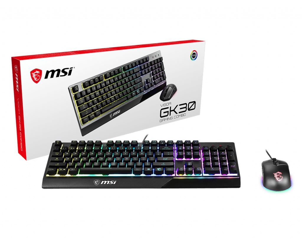 Combo bàn phím chuột MSI Vigor GK30 Combo US Hàng chính hãng