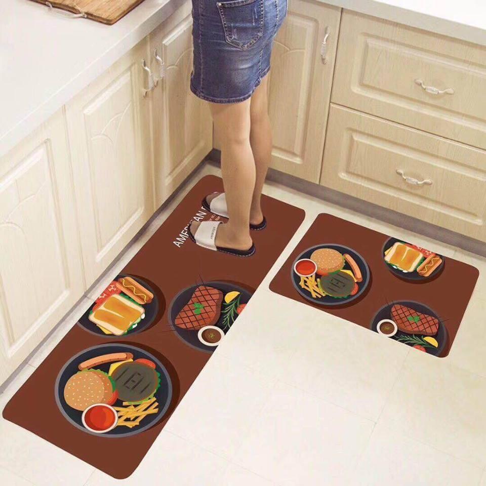 Combo 2 thảm bếp 3D 40x60 + 40x120 siêu đẹp, siêu sạch