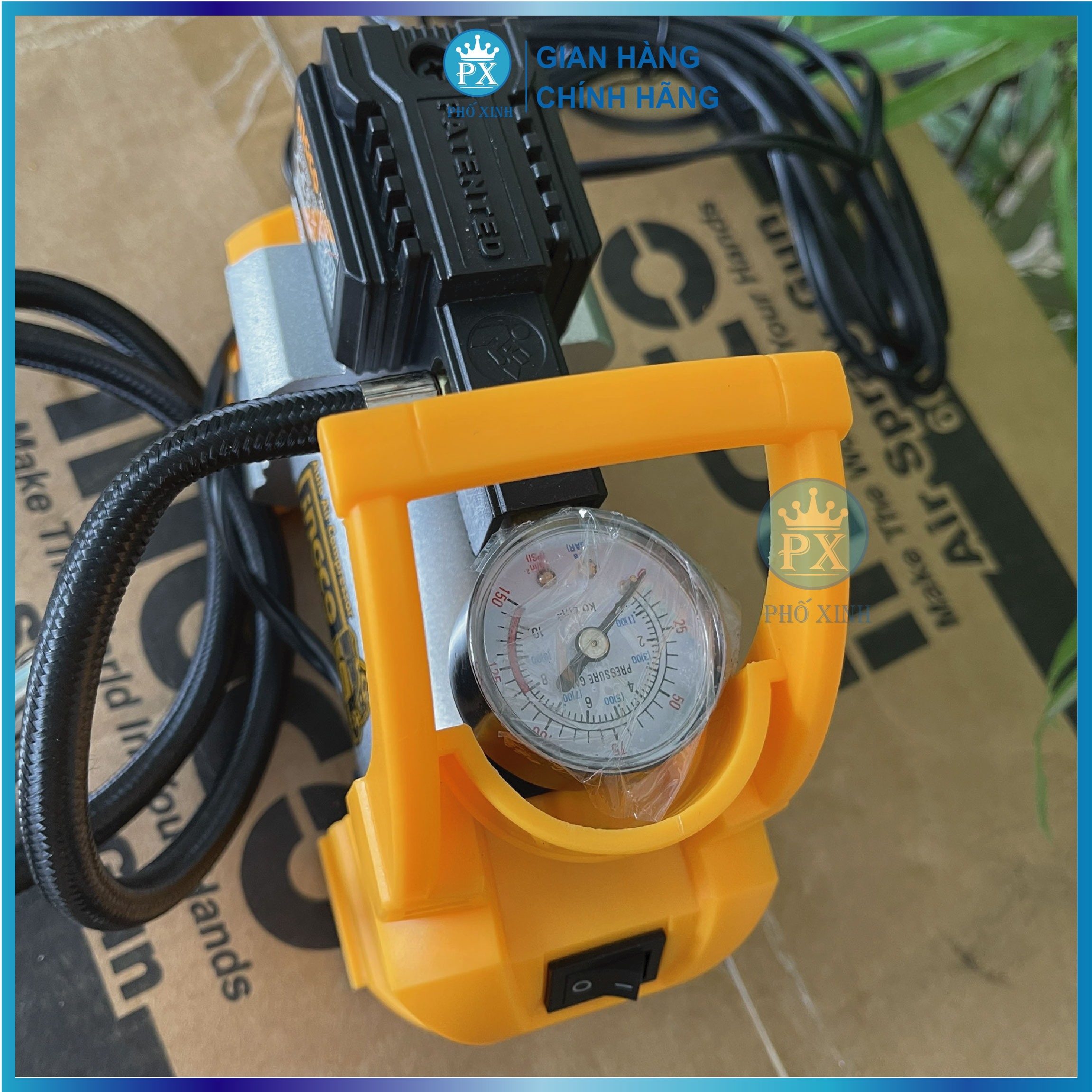 Máy kiểm tra hơi lốp xe INGCO Máy kiểm tra hơi lốp xe INGCO AAC1408 | máy bơm hơi lốp xe Kèm đèn Led, dây nguồn 3m