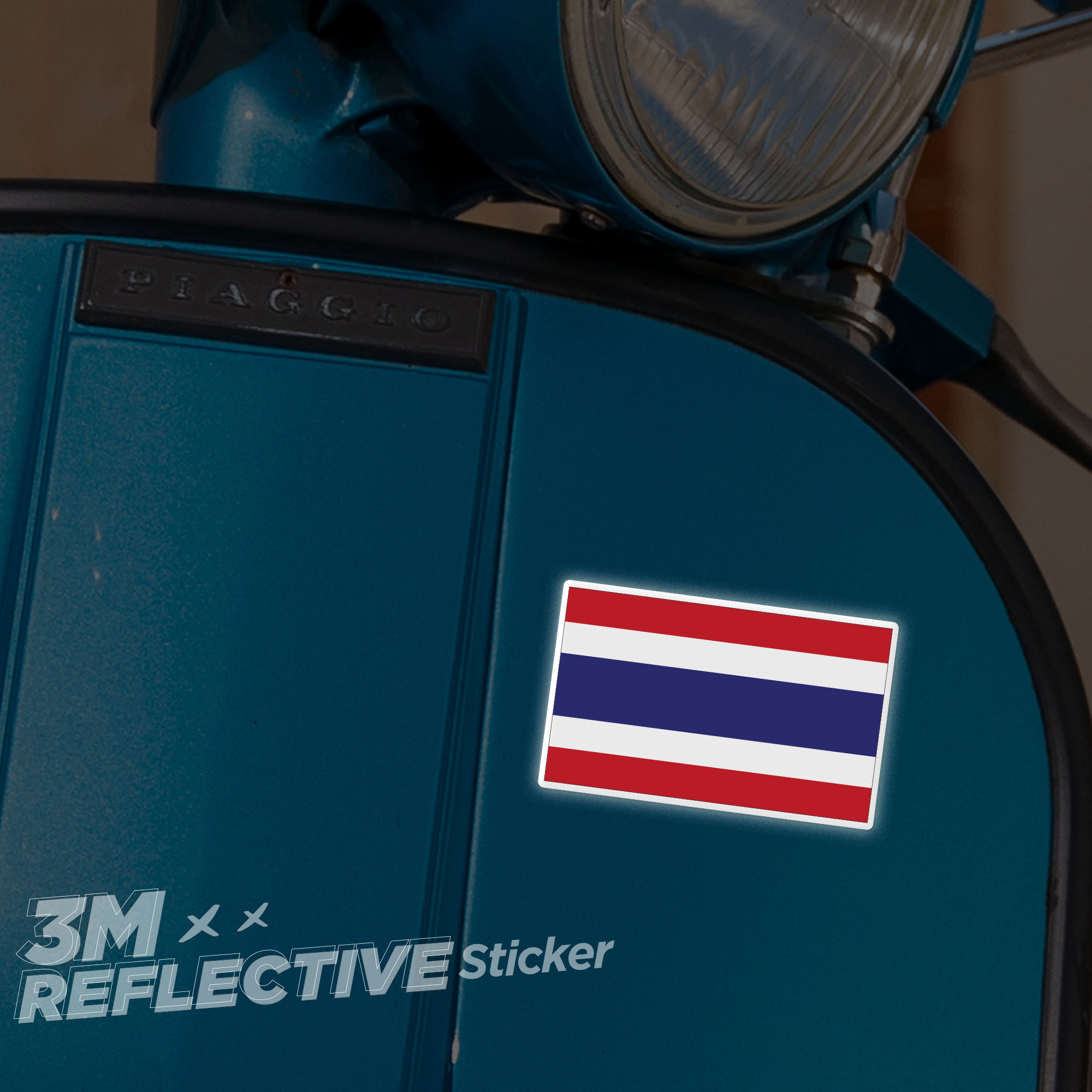 THAILAND FLAG 3M - Reflective Sticker Die-cut Hình dán phản quang thương hiệu STICKER FACTORY