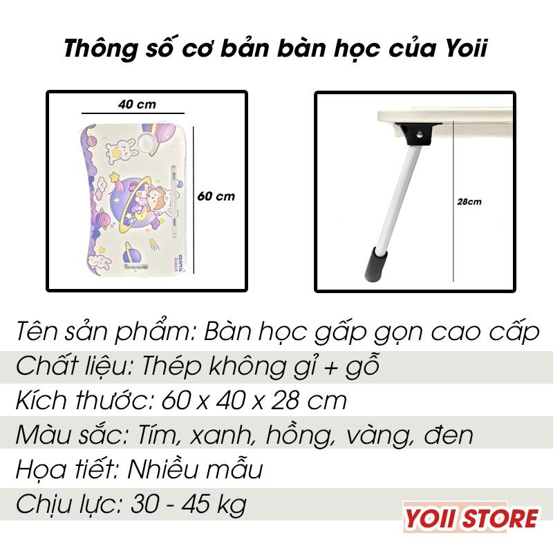 Bàn học gấp gọn cao cấp, có khe cắm ippad và ngăn kéo, chỗ để cốc nước thông minh. bề mặt in 3d chống bụi