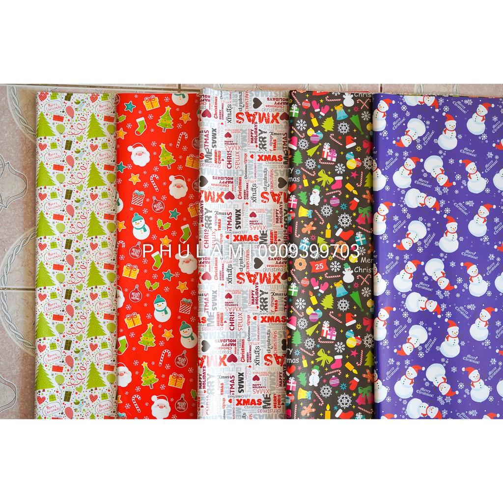 SET 5 TỜ GIẤY GÓI QUÀ mẫu Giáng Sinh 53cmx78cm GIẤY BÓNG | Set 5 Giấy gói quà kraft 50X70CM phong cách Châu Âu