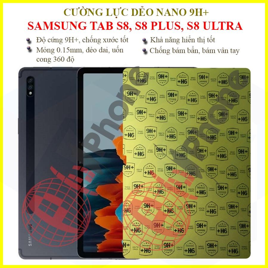 Dán cường lực dẻo nano dành cho Samsung Tab S8 11 inch, S8 Plus (S8+) 12.4 inch, S8 Ultra 14.6 inch