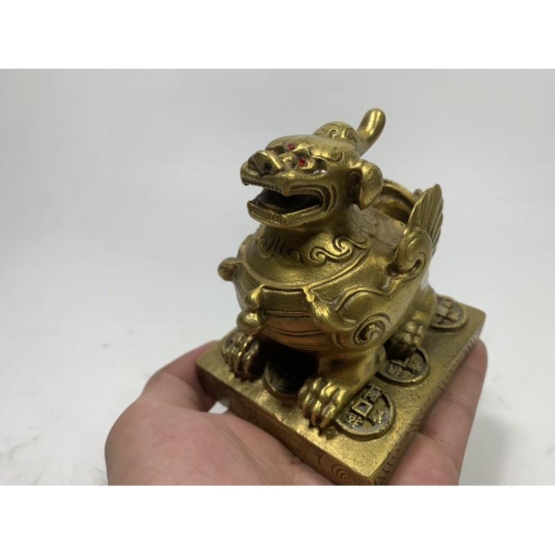 Tỳ Hưu Phong Thuỷ Bằng Đồng Nguyên Chất Để Két Sắt, Ban Thần Tài cao 9cm