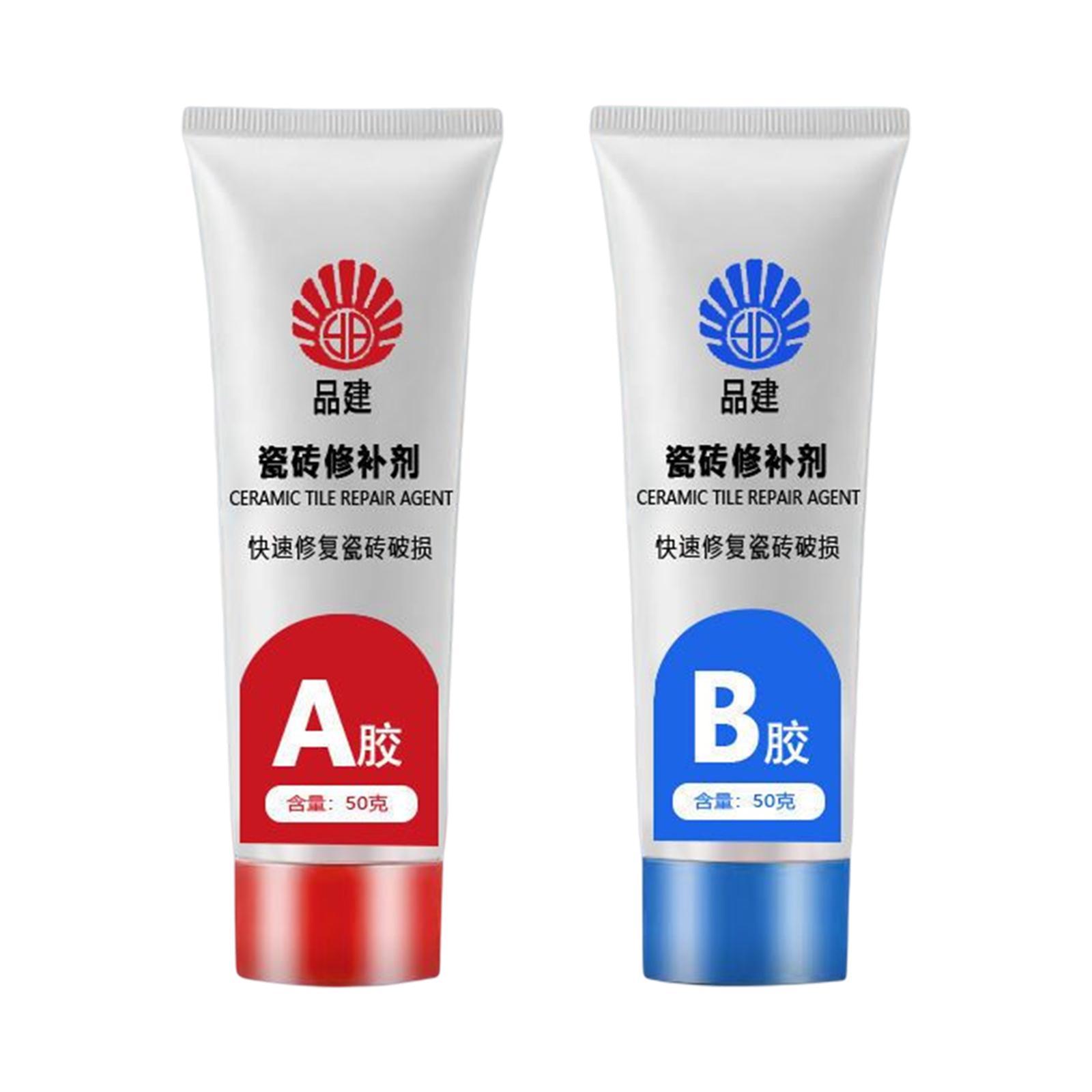 2x Tile Repair Agent Tub Repair Fix Hole Ceramic Repair Paste for Bathtub Toilet Shower