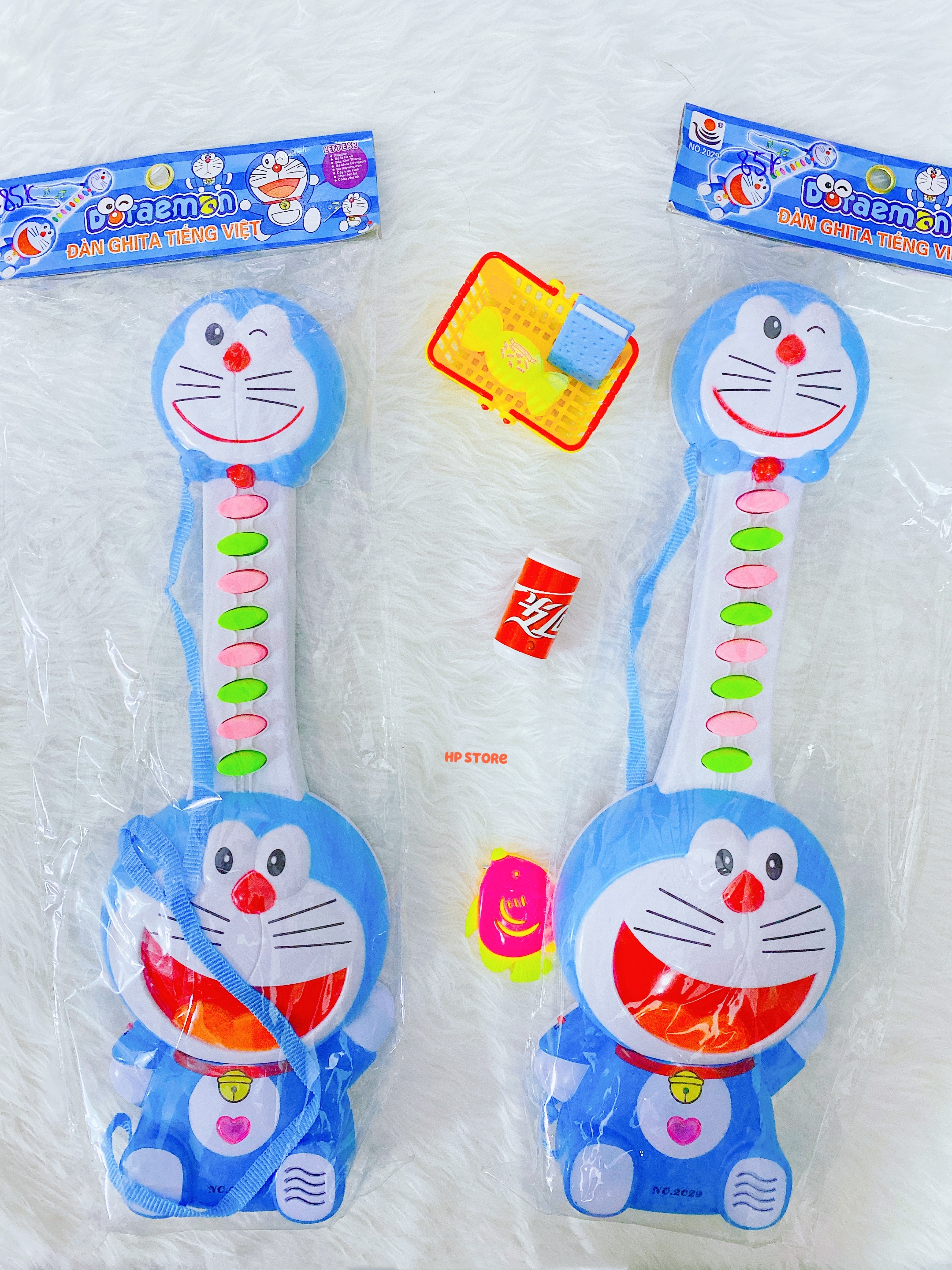 Đàn Đoraemon Ghita Xanh Tặng Pin Size 47cm Cực Đại Có Đèn, Bài Hát, Đàn, Nhạc Đồ Chơi