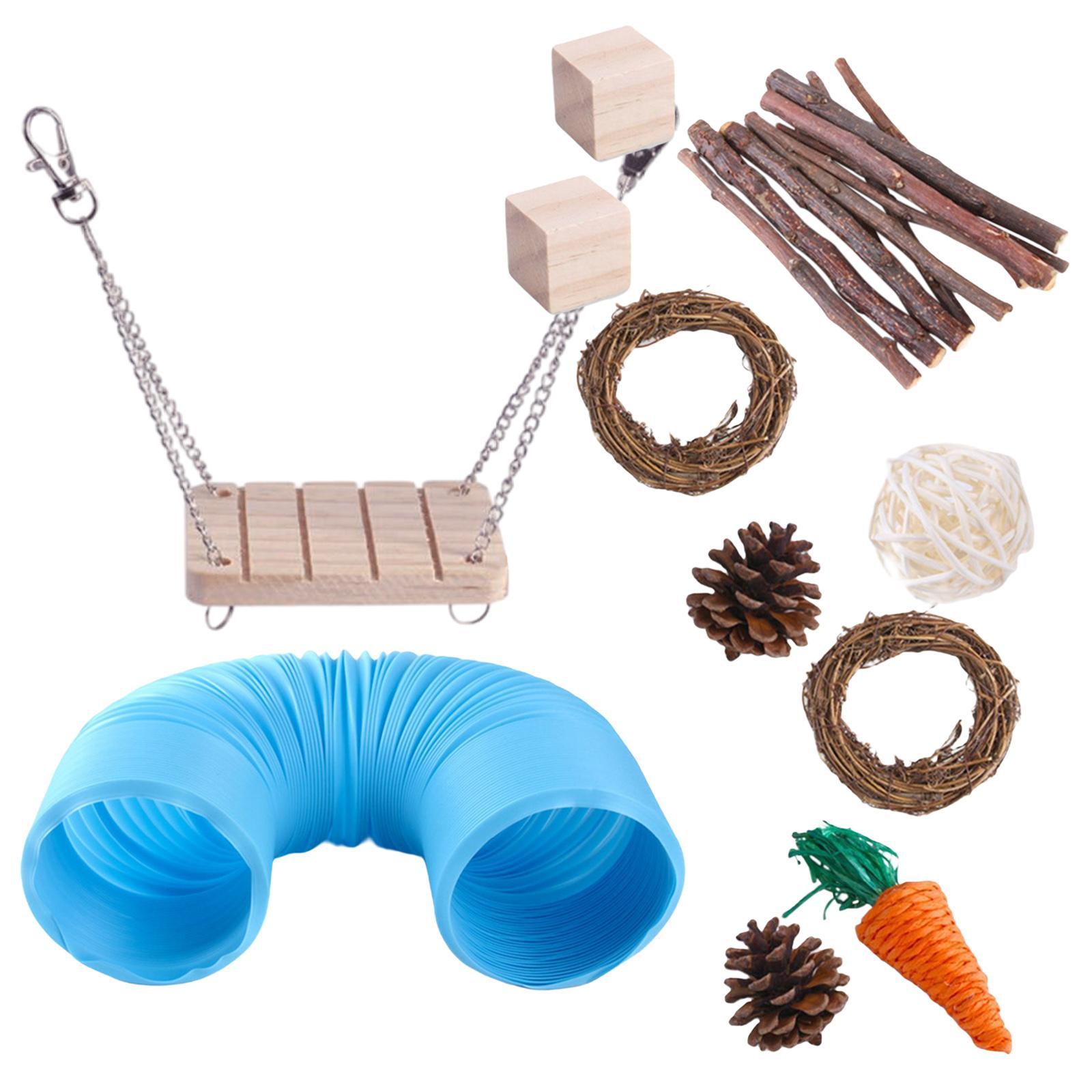 11x Hamster Chew Pets Toy Molar Toy Teeth Care for Guinea Pig Rat Rabbit Bird Hideout