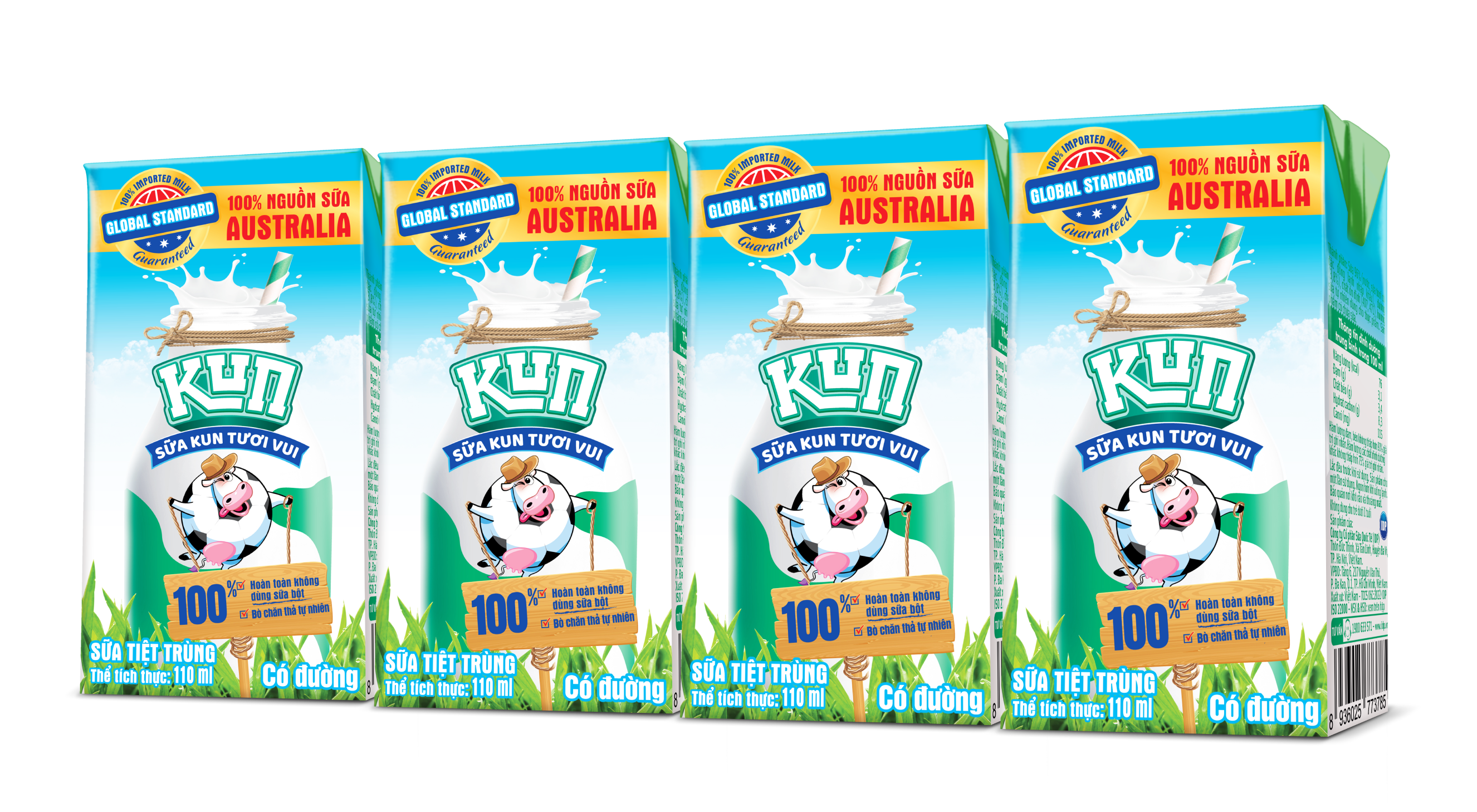 Kun _ Kun Tươi Vui Có Đường Thùng 48 Hộpx110ml